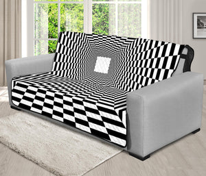 Black And White Tunnel Illusion Print Futon Protector