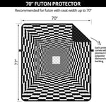 Black And White Tunnel Illusion Print Futon Protector