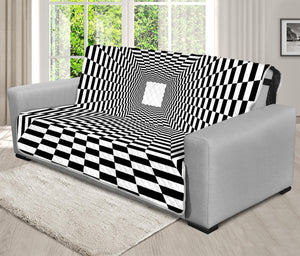 Black And White Tunnel Illusion Print Futon Protector