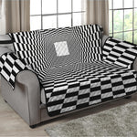 Black And White Tunnel Illusion Print Loveseat Protector