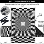 Black And White Tunnel Illusion Print Loveseat Protector