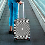 Black And White Tunnel Illusion Print Luggage Cover