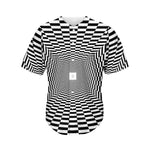 Black And White Tunnel Illusion Print Men's Baseball Jersey