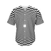 Black And White Tunnel Illusion Print Men's Baseball Jersey