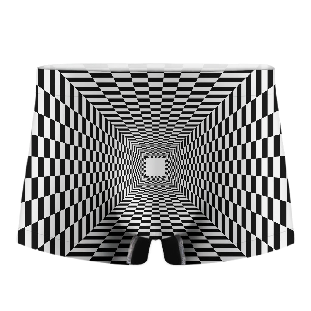 Black And White Tunnel Illusion Print Men's Boxer Briefs