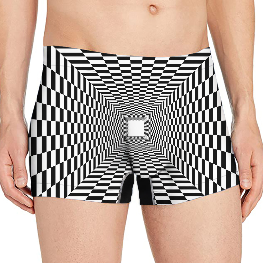Black And White Tunnel Illusion Print Men's Boxer Briefs