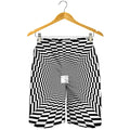 Black And White Tunnel Illusion Print Men's Shorts