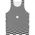 Black And White Tunnel Illusion Print Men's Tank Top