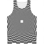 Black And White Tunnel Illusion Print Men's Tank Top