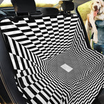 Black And White Tunnel Illusion Print Pet Car Back Seat Cover