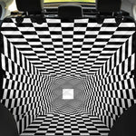 Black And White Tunnel Illusion Print Pet Car Back Seat Cover