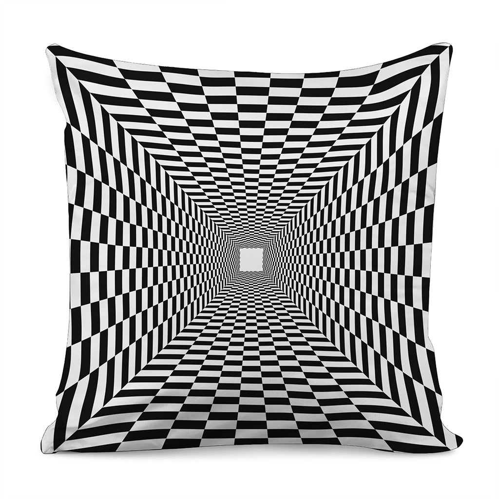 Black And White Tunnel Illusion Print Pillow Cover