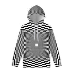 Black And White Tunnel Illusion Print Pullover Hoodie