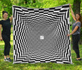 Black And White Tunnel Illusion Print Quilt