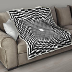 Black And White Tunnel Illusion Print Quilt