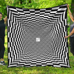 Black And White Tunnel Illusion Print Quilt