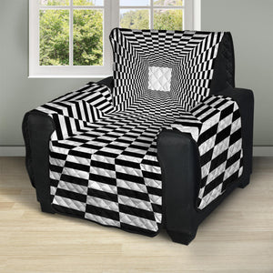 Black And White Tunnel Illusion Print Recliner Protector