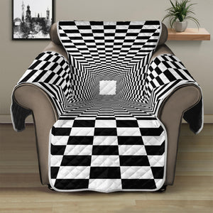 Black And White Tunnel Illusion Print Recliner Protector