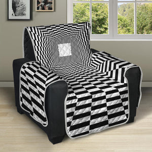 Black And White Tunnel Illusion Print Recliner Protector