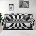 Black And White Tunnel Illusion Print Sofa Cover