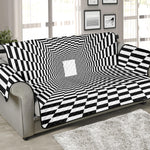 Black And White Tunnel Illusion Print Sofa Protector