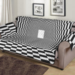 Black And White Tunnel Illusion Print Sofa Protector