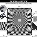 Black And White Tunnel Illusion Print Sofa Protector