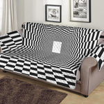 Black And White Tunnel Illusion Print Sofa Protector