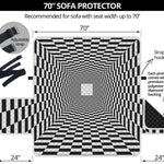 Black And White Tunnel Illusion Print Sofa Protector