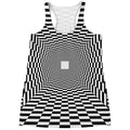 Black And White Tunnel Illusion Print Women's Racerback Tank Top