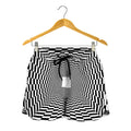 Black And White Tunnel Illusion Print Women's Shorts