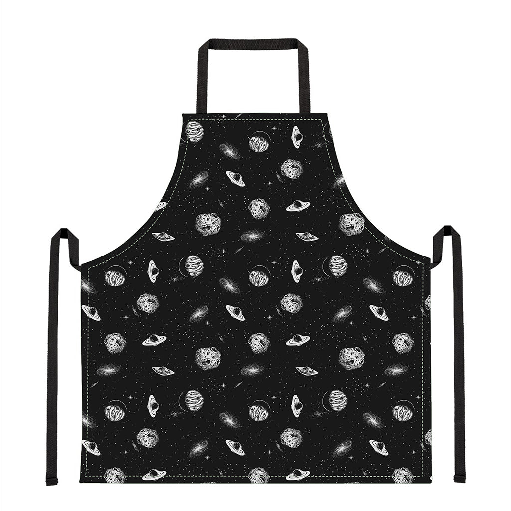 Black And White UFO Pattern Print Apron