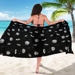 Black And White UFO Pattern Print Beach Sarong Wrap