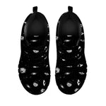 Black And White UFO Pattern Print Black Sneakers