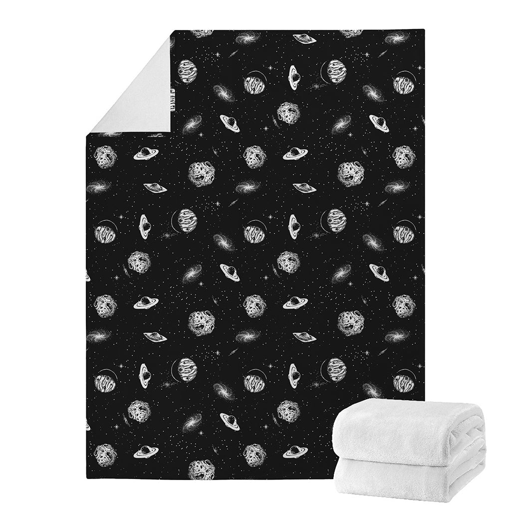 Black And White UFO Pattern Print Blanket