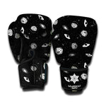 Black And White UFO Pattern Print Boxing Gloves