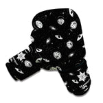 Black And White UFO Pattern Print Boxing Gloves