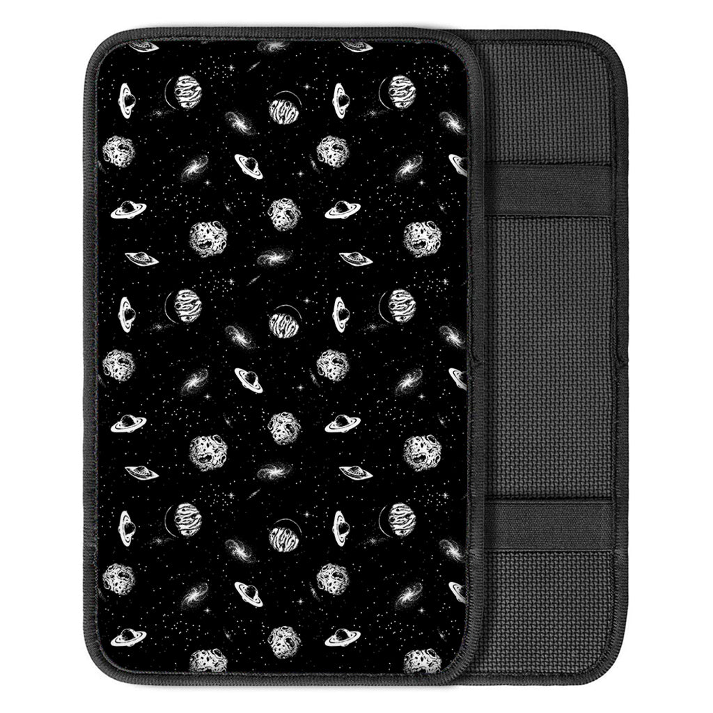 Black And White UFO Pattern Print Car Center Console Cover