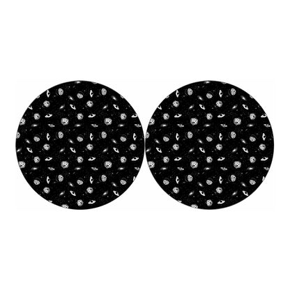 Black And White UFO Pattern Print Car Coasters