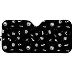 Black And White UFO Pattern Print Car Sun Shade