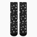 Black And White UFO Pattern Print Crew Socks