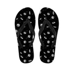 Black And White UFO Pattern Print Flip Flops