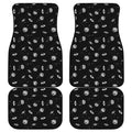 Black And White UFO Pattern Print Front and Back Car Floor Mats
