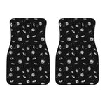 Black And White UFO Pattern Print Front Car Floor Mats