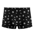 Black And White UFO Pattern Print Men's Boxer Briefs