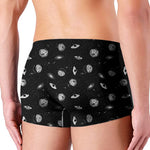 Black And White UFO Pattern Print Men's Boxer Briefs