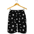 Black And White UFO Pattern Print Men's Shorts