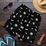 Black And White UFO Pattern Print Men's Shorts