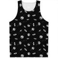 Black And White UFO Pattern Print Men's Tank Top