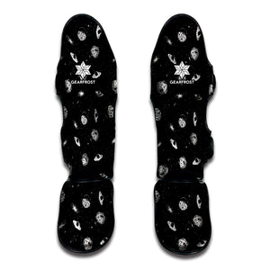 Black And White UFO Pattern Print Muay Thai Shin Guard